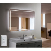 Зеркало с подсветкой и встроенной розеткой для ванной комнаты Анкона