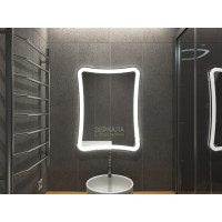 Зеркало в ванную комнату с подсветкой светодиодной лентой Ривьера