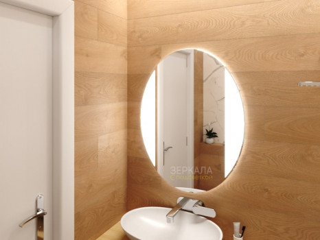 Зеркало в ванную комнату с подсветкой светодиодной лентой Верноле