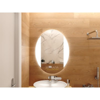 Овальное зеркало в ванну с подсветкой Верноле 60х90 см